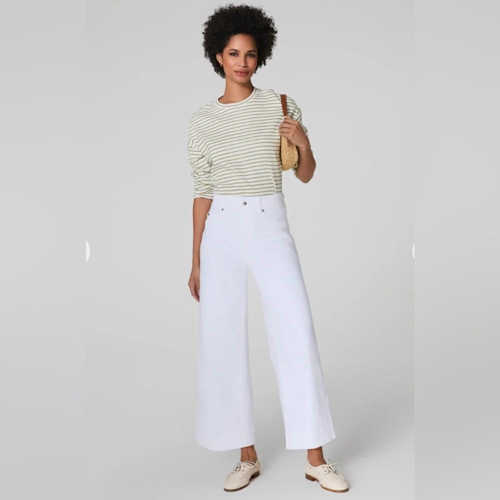 SPANX White Wide-Leg Jeans